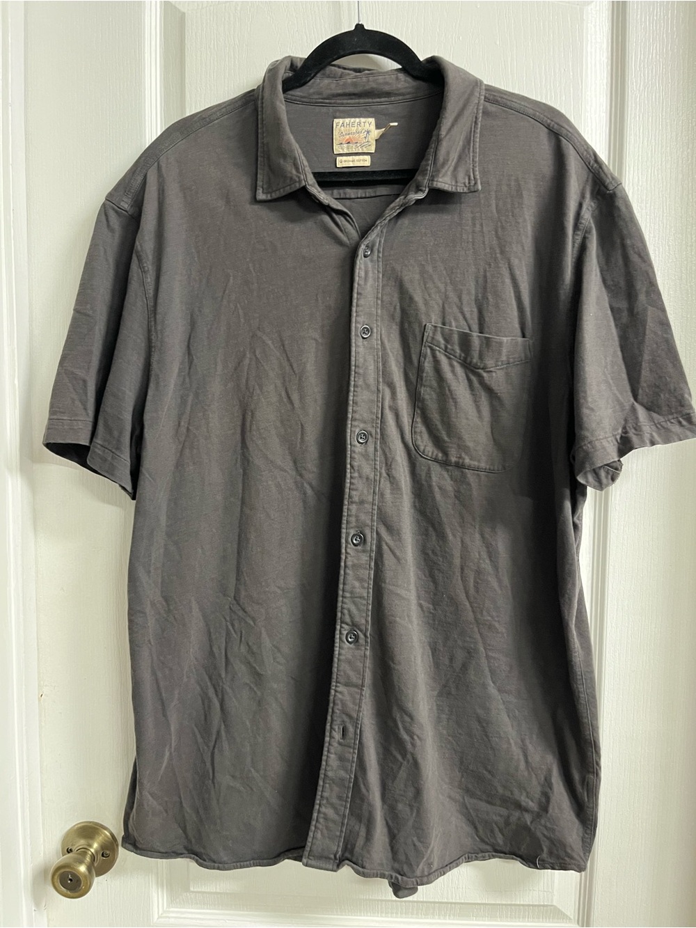Faherty Men's Short Sleeve Sun Washed Organic Button-Down Shirt